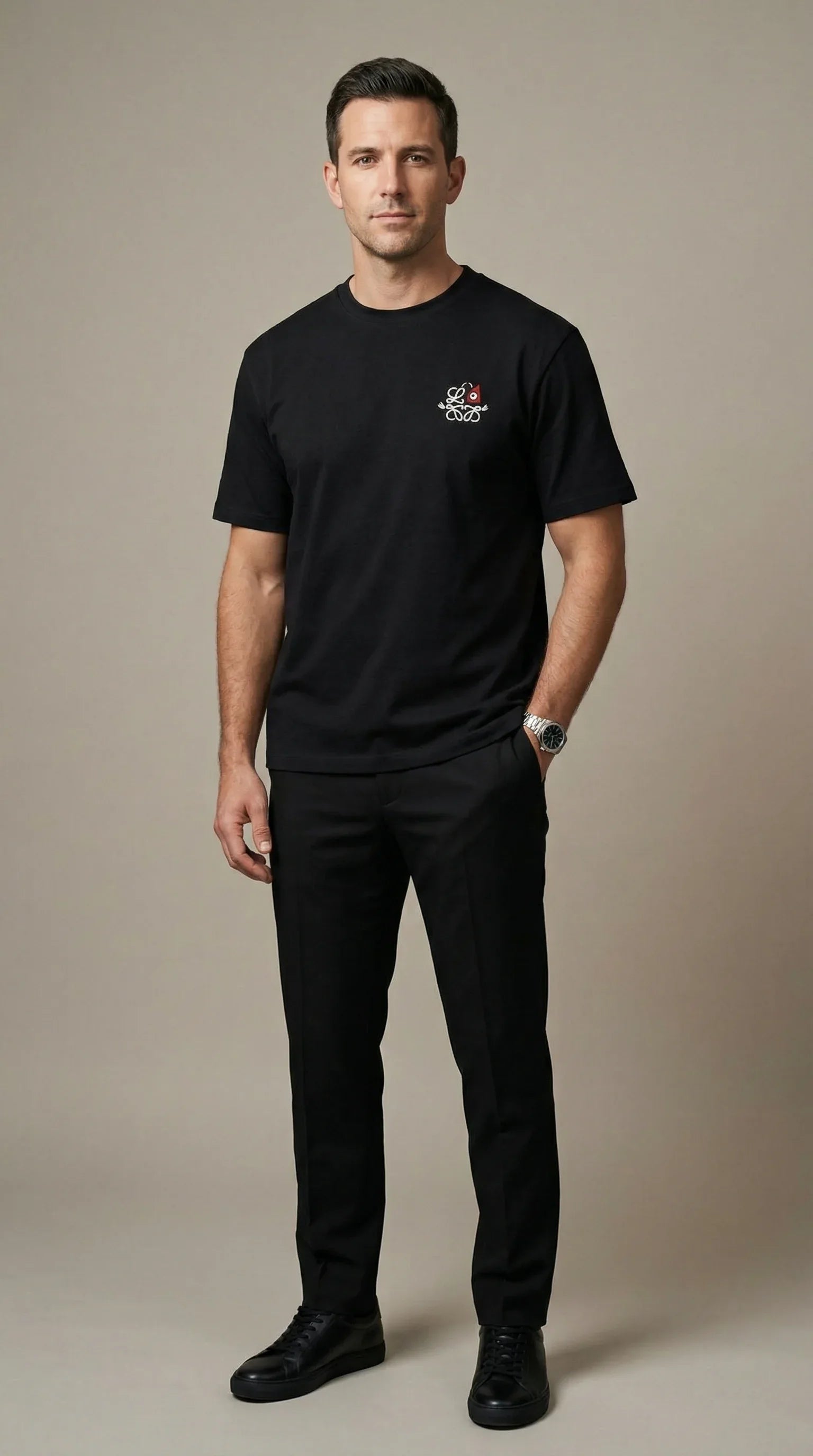 Geometric Embroidered T-Shirt