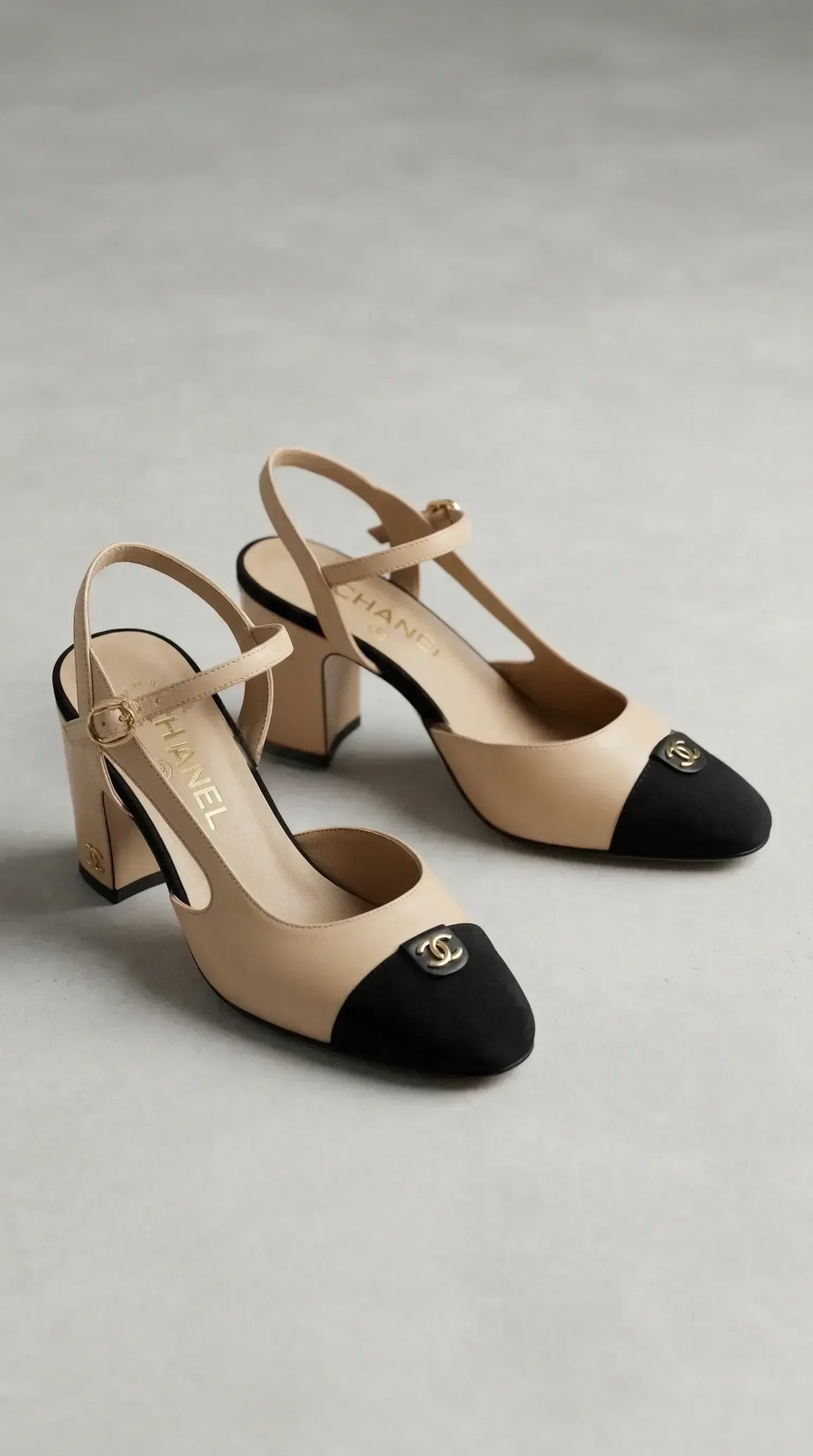 Classic Cap Toe Slingback Heels
