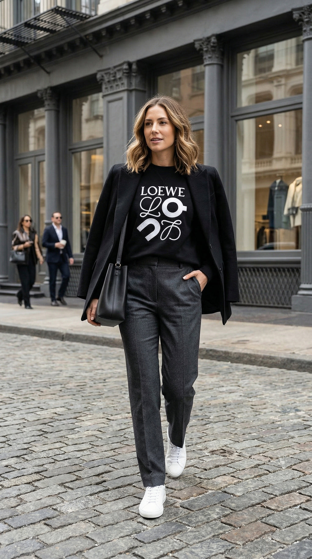 Embroidered Graphic Sweatshirt - Black