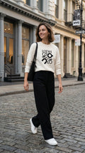 Embroidered Graphic Sweatshirt - White