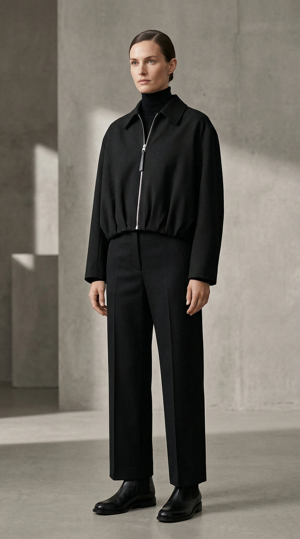 Sculpted Pleated Cropped Jacket
