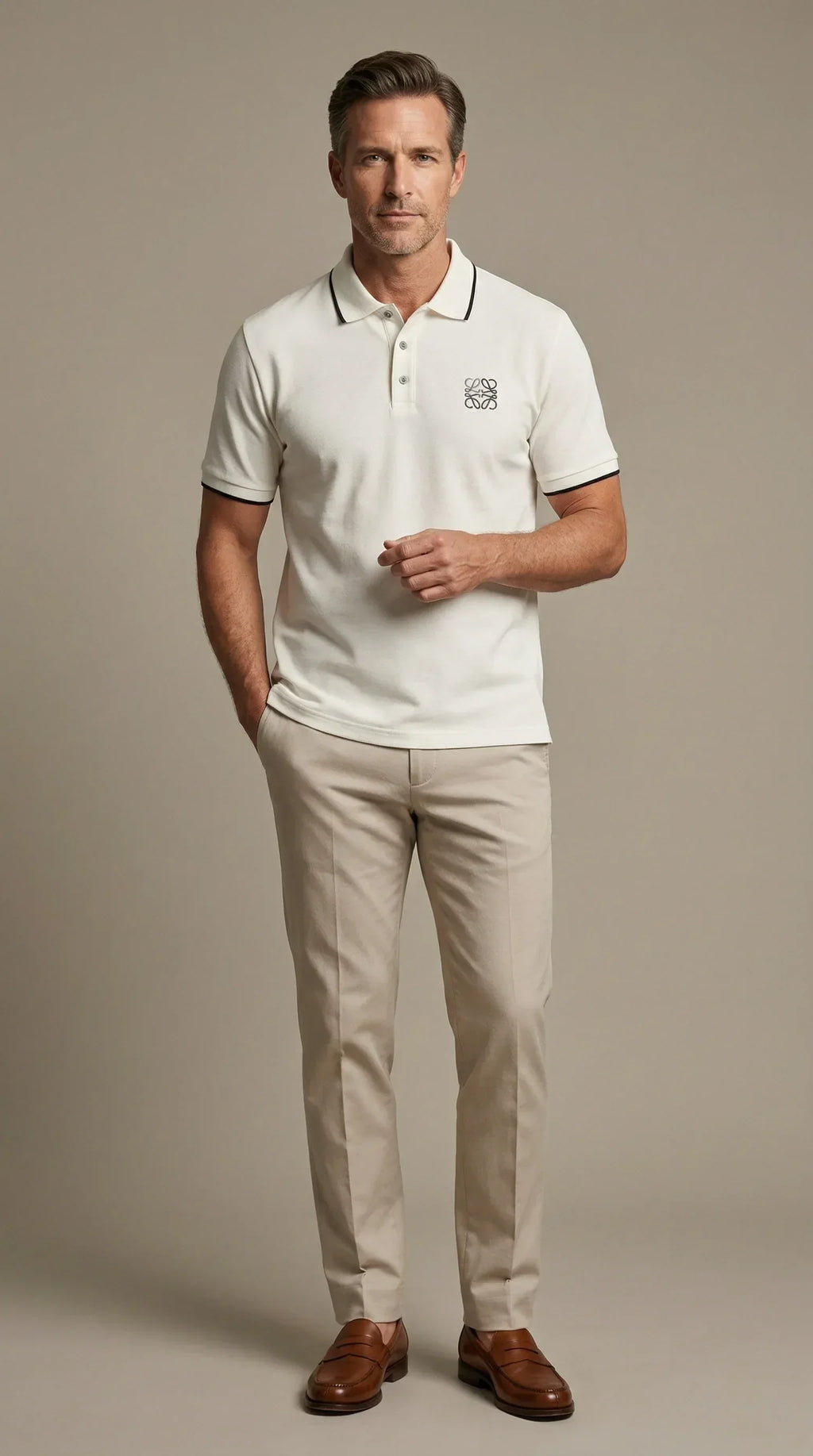 Contrast Trim Piqué Polo – White - EliteLux Outlet