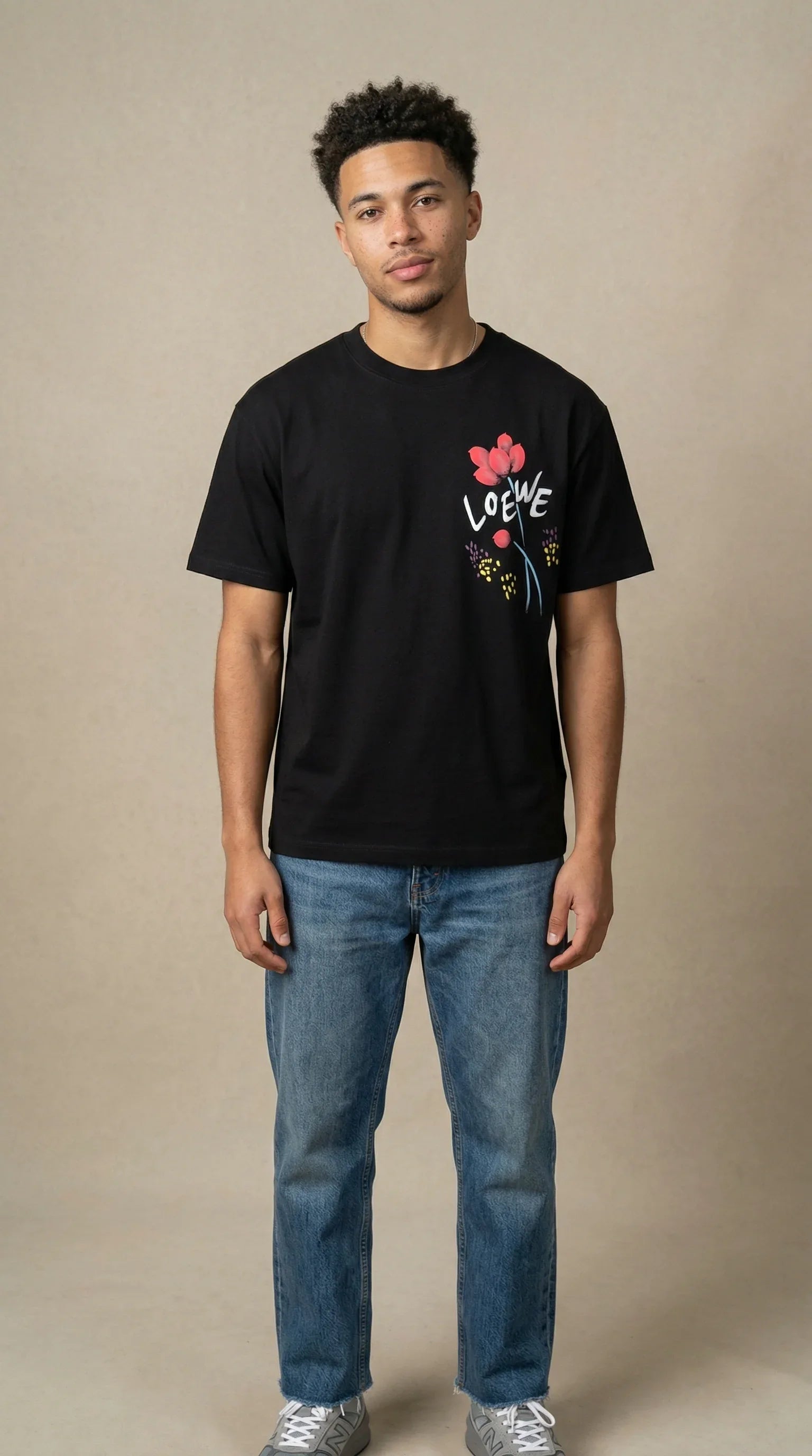 Floral Graphic Heavyweight T-Shirt – Black - EliteLux Outlet