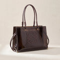 PVC and Leather Tote Bag - Black