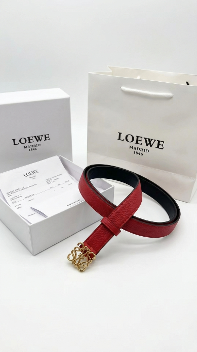 Reversible Smooth Leather Belt - Red