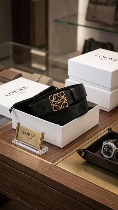 Reversible Smooth Leather Belt - Gold