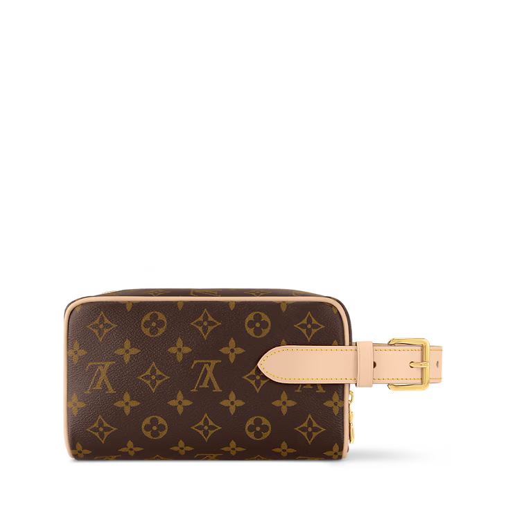 Monogram Dopp Kit Toiletry Bag Brown