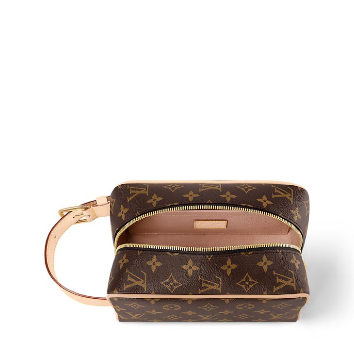 Monogram Dopp Kit Toiletry Bag Brown