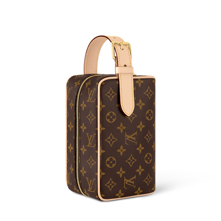 Monogram Dopp Kit Toiletry Bag Brown
