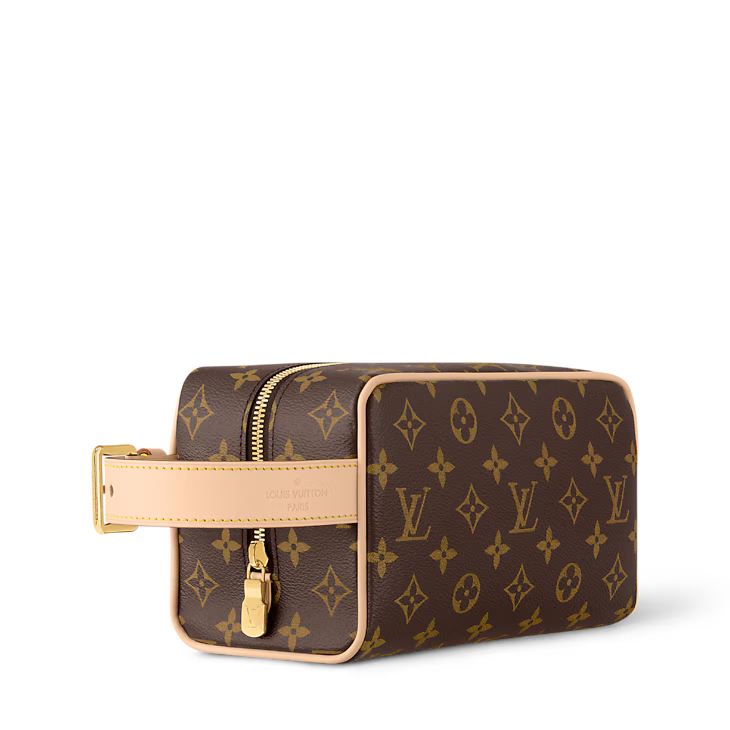 Monogram Dopp Kit Toiletry Bag Brown