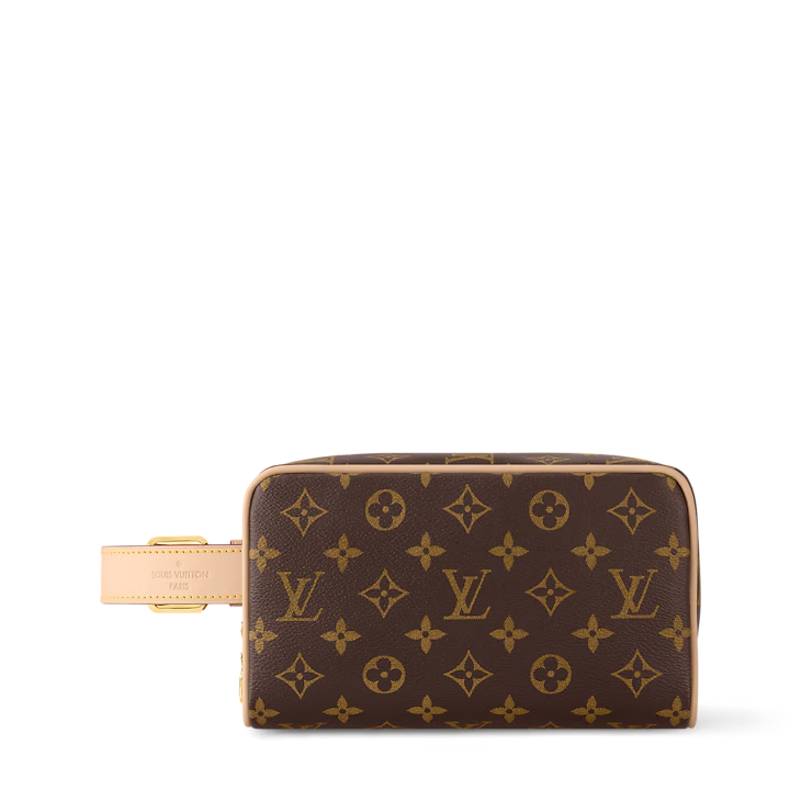 Monogram Dopp Kit Toiletry Bag Brown