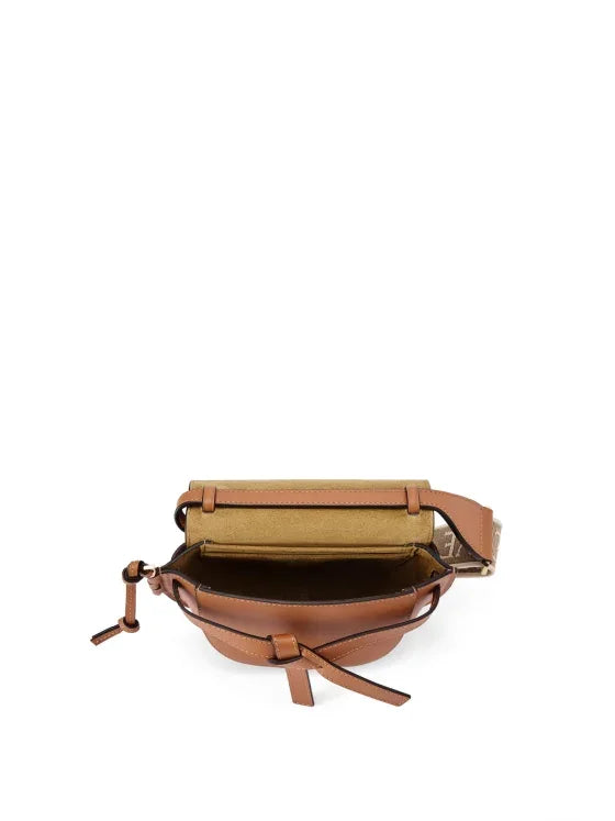 Gate Dual Mini Leather Crossbody Bag Tan - EliteLux Outlet